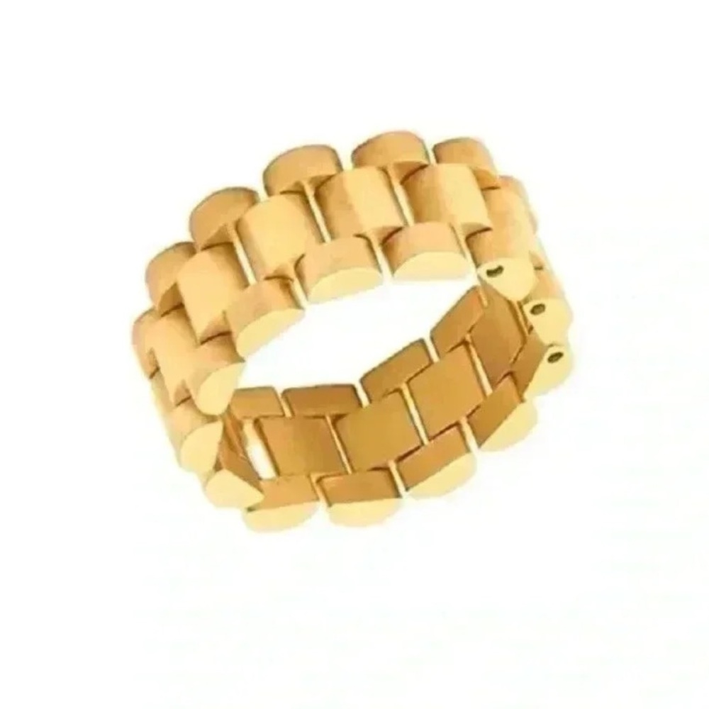 ✅NEW✅ 18K Gold Plated Stainless Steel Watchband Style Ring
